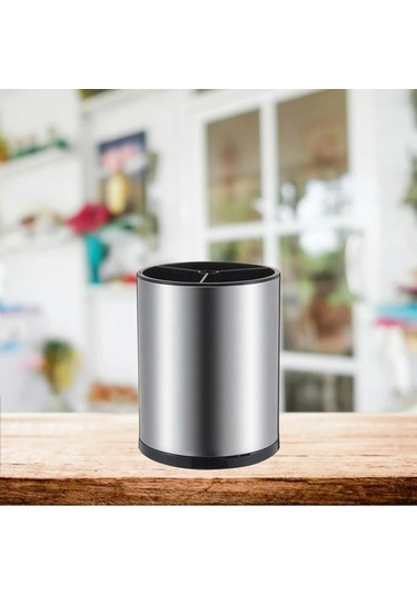 Venturemart Çatallık Tutucu Paslanmaz Çelik Bölme Sofra Depolama Silp Yuvarlak 3 Yuvası Için Sofra Depola