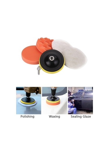 Novahub 6 Parça Araç Cilalama Seti - 4 İnç Sünger Ve Yün Pedler, Matkap Adaptörlü, Küçük Boy Süngerler