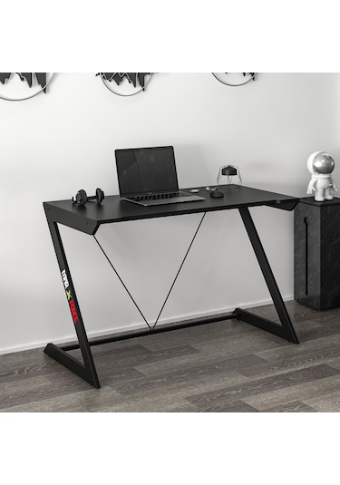 Zoned Metal Ayaklı Gaming Oyuncu Masası - Siyah