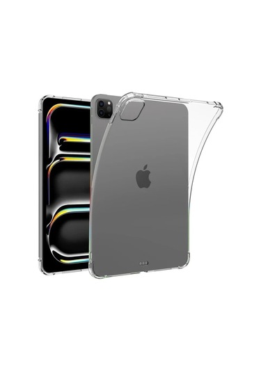 Apple Uyumlu,  iPad Pro 11 2024 Kılıf Anti Shock Tablet Silikon - Şeffaf Diğer