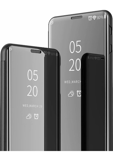Xiaomi 12 Pro Kaplama Ayna Tutuculu Yatay Çevirme Deri Kılıf
