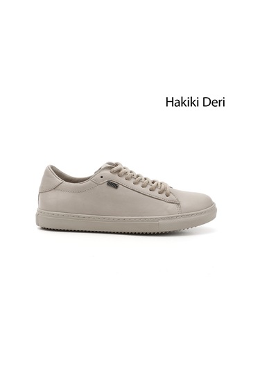 Gönderi R Bej Antik Bağcıklı Termo Taban Hakiki Deri Sneaker Bej