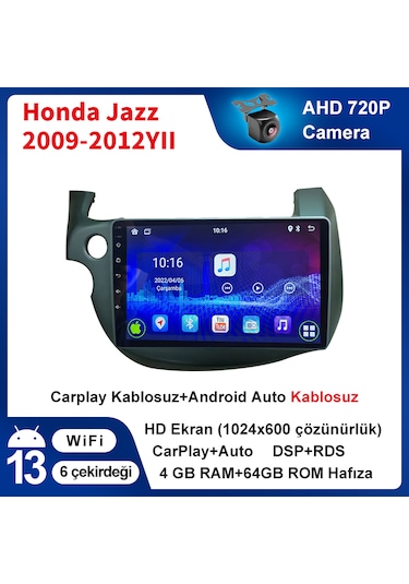 Honda Jazz 2009-2012yıl Android 4gb Ram 64gb Rom Multimedya