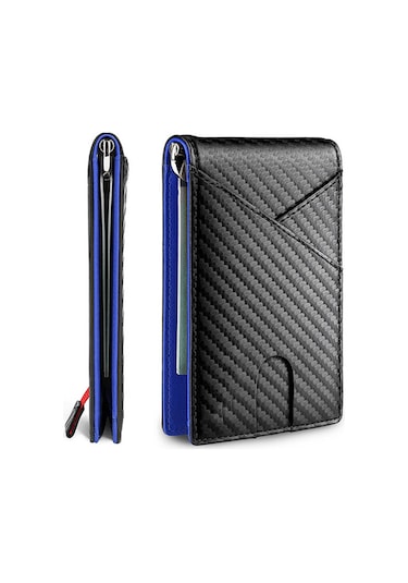 Yifomall Sarı Rfıd Koruma Krom Para İçirirli Carbon Fiber Ticari Kart Çantası 2021 Yazı Yeni Model Zengin Paketle