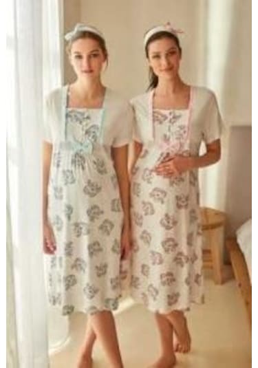Feyza 3244 Mint Lohusa Hamile Gecelik 001