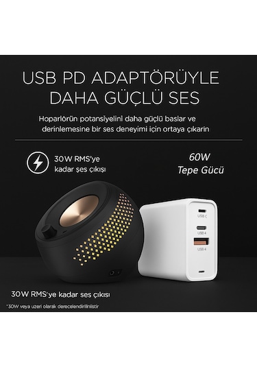 Creative Pebble X Plus Siyah 2.1 15W USB-C Bluetooth 5.3 RGB Aydınlatmalı Masaüstü Multimedya Hoparlör Seti