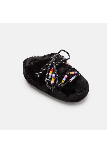Terlik Kadın 80d1460250-n001 Moon Boot Mule Faux Fur Beads Black Siyah