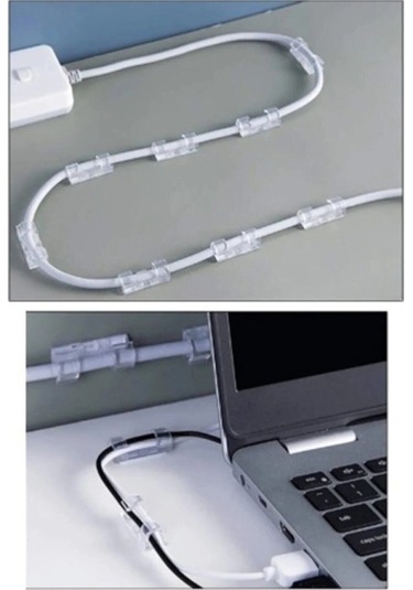 Kablo Sabitleyici Klipsler 20 Adet Kablo Düzenleyici Duvar Fayans Cam Kablo Tutucu Yapışkanlı Klips 4915