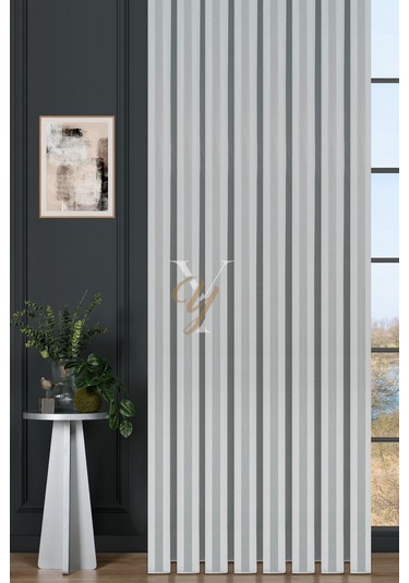 4557 Tül Perde V-01 Ekru Ekru