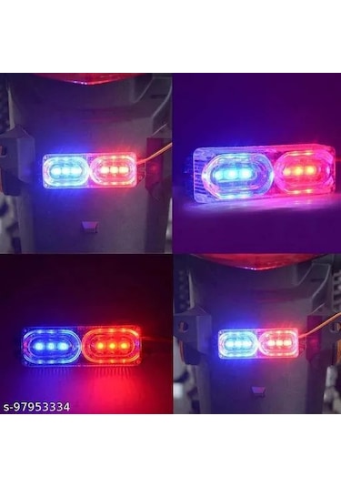 1 Adet 12v Kırmızı - Mavi Işık Animasyonlu Çakar Led, Red - Blue Modüler Led 10 X 3,5 Cm