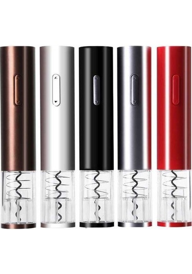 Fortunelane Kırmızı Pilli Şarap Açıcı, Ev Kullanıma Uygun, Kolay Kullanım, Dayanıklı, Hediye, Mavi Renk Kırmızı