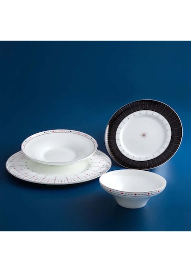 Jumbo Shine 24 Parça 6 Kişilik Yemek Takımı Beyaz