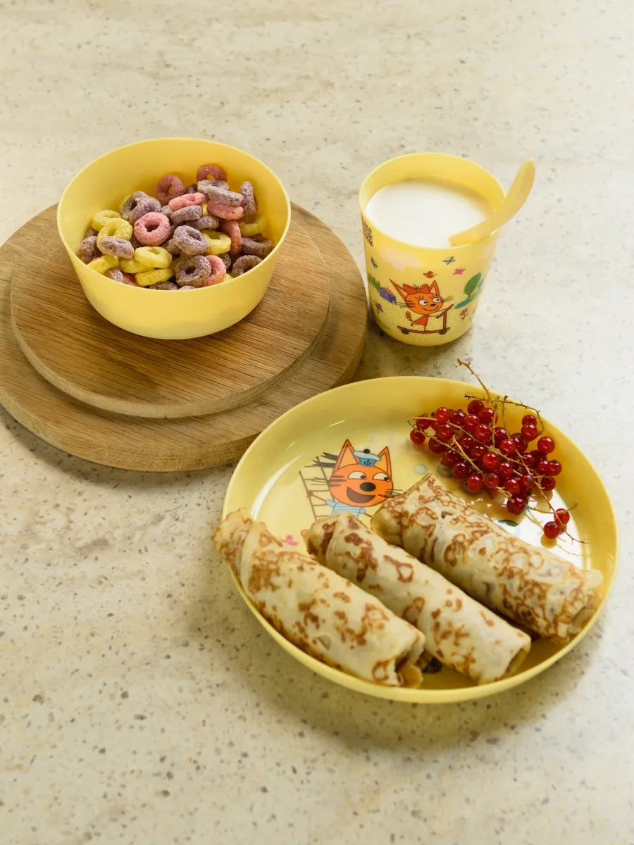 Plast Team Üç Kedi Bebekler İçin 4 Parçalı Çocuk Yemek Seti 372725477 Gri