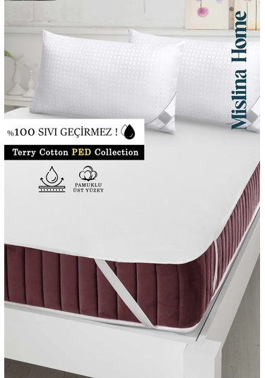 Terry Cotton Pamuklu Sıvı Geçirmez Köşe Lastikli Ped Tek - Çift Kişilik Çocuk Yatak Koruyucu Alezi Beyaz