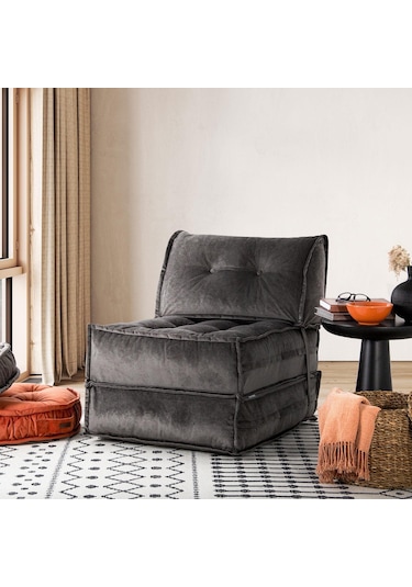 Mocca Tek Kişiliik Katlanır Yatak Uzanma Koltuğu Antrasit
