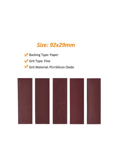 Dofolink 30 Adet Kısa Zımba Zımpara Kağıdı 80/120/180/240/400 Tane , 3.5x1 İnç Kırmızı, Ahşap Mobilya-metal-araç Detaylı Zımparalama İçin