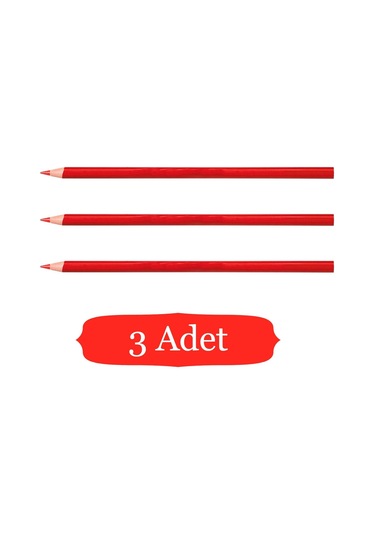 Gen-of Yuvarlak Kırmızı Kopya Kalemi 3 Adet