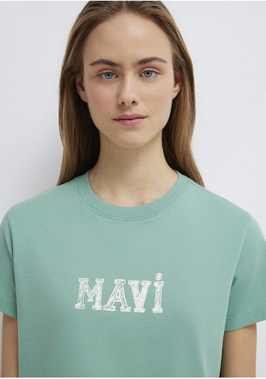 Mavi - Mavi Baskılı Yeşil Tişört 1612232-71480 Yeşil