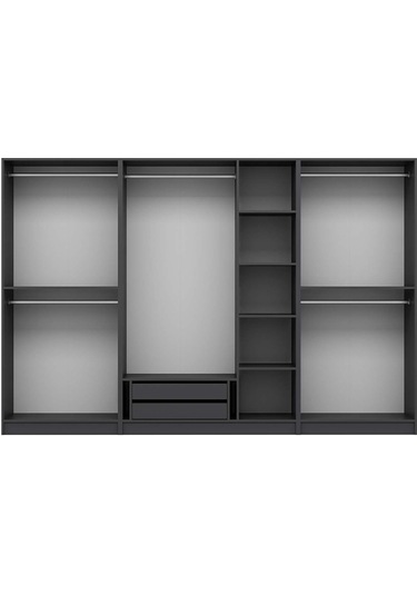 Kale 7 Kapaklı 2ç Taçlı Dolap Antrasit Mebran Panjur Antrasit 210cm Antrasit