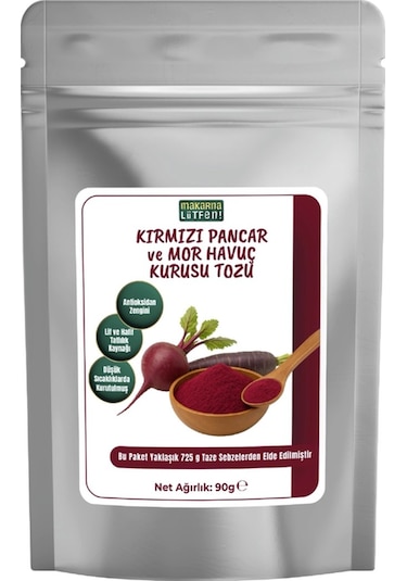 Kırmızı Pancar Ve Mor Havuç Kurusu Tozu 90 Gram