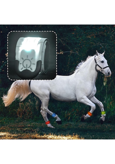 Homyl Açık Binicilik Koşu Için Led At Ayak Bileği Beyaz Beyaz