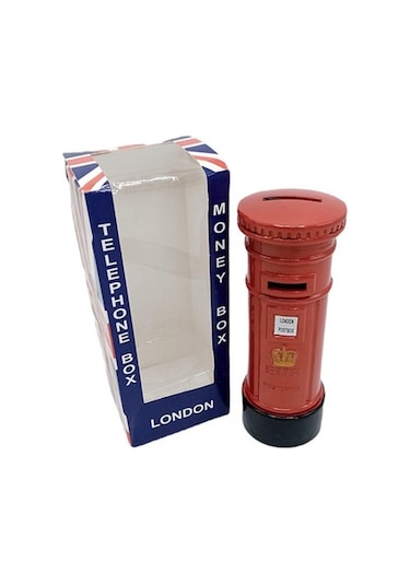 Londra Retro Metal Posta Kutusu Kumbara 15 Cm