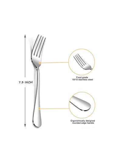 Xindoker Paslanmaz Çelik 8 Parça Salata Takımı - Uzun Saplı, Parlak, Ev Ve Dış Mekan Kullanımı İçin Gümüş