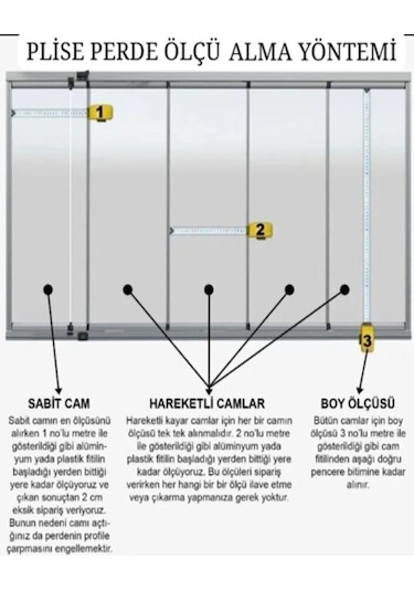 Plise Katlanır Cam Balkon Perdesi - Ofis Perdesi - Mutfak Perdesi - Salon Perdesi Gri Gri