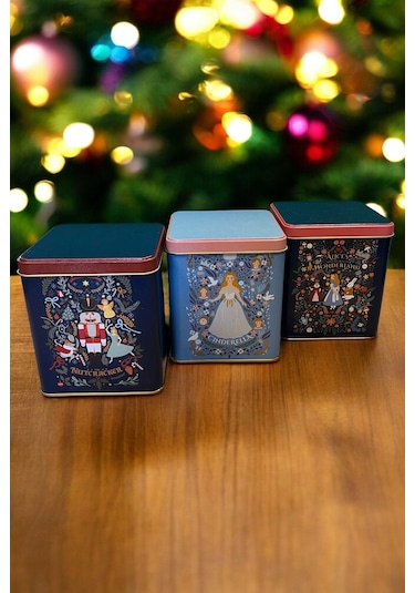 Evle Tales Desenli 12x12x13 Cm Metal Dekoratif Kutu