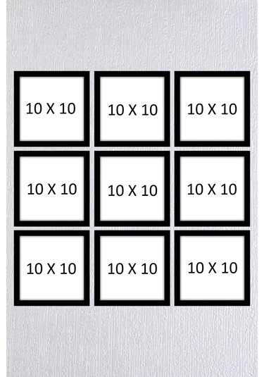 9lu 10x10 Siyah Çerçeve Seti