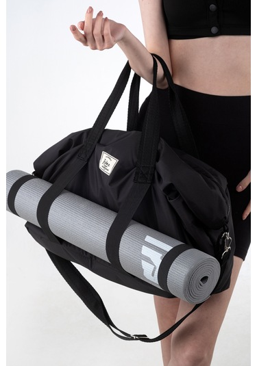 Mat İçin Fermuar Kapamalı Yoga, Pilates, Fitness, Spor Çantası Siyah