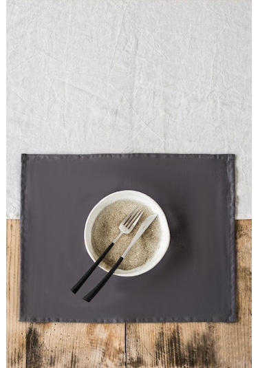 Wellstil Premium Keten Amerikan Servis 2'li 35 x 45 Gri