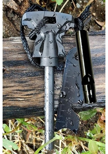 Dumles Acil Durum Magnezyum Çubuk Çakmaktaşı Hayatta Kalma Ateş Başlatıcı Çakmak Kiti Düdük Hediyel