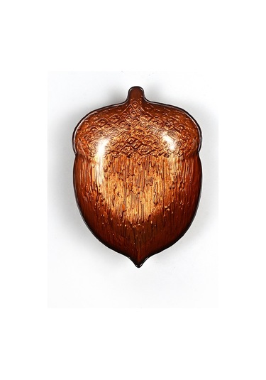 Kahverengi Fındık Servis Sunum Tabağı Dekoratif Tabak 21 X 15 Cm