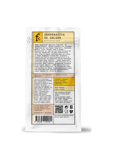 Fropie Nitelikli Kahve Kolombiya Çekirdek 250 G