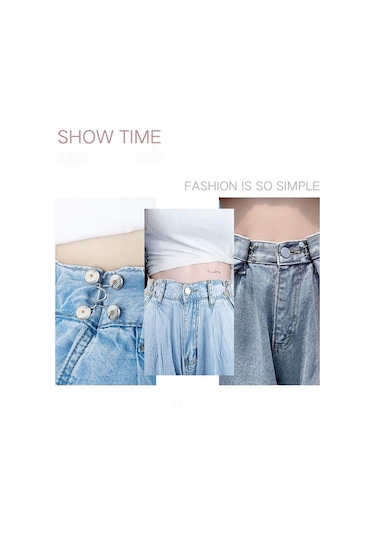 Tırnaksız Metal Kot Düğmesi Snaps Ayrılabilir Pantolon Klipleri Düğmeler Pimleri Dıy Bel Gergi Giyim Tokaları Dikiş Araçları 1 Pair Silver