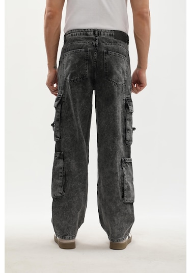 Banny Jeans Erkek Kargo Cepli Jean Pantolon Gri