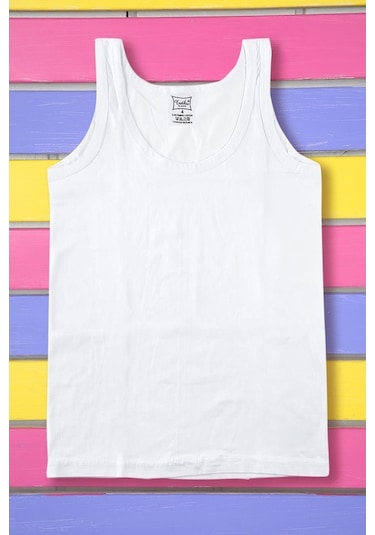 Tutku Askılı Pamuk Penye Erkek Çocuk Atlet 6'lı - Beyaz