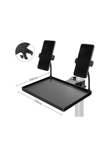 Suntek Mikrofon Standı Tepsi Ses Kartı Raf 2-telefon-tutucu-ile