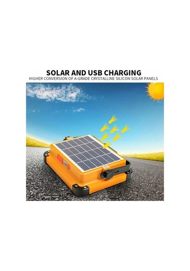 Taşınabilir Çalışma Ve Kamp Işığı, Güneş Enerjili, 100 W Profesyonel Kamp Çadır Feneri Pd-6060 Çok Renkli