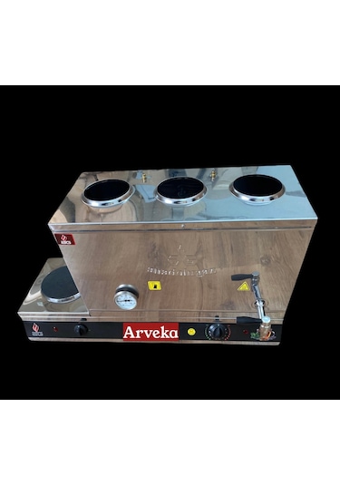 Elektrikli Pleytli 304 Kalite 3 Demlikli 35 Litre Çay Kahve Kazan