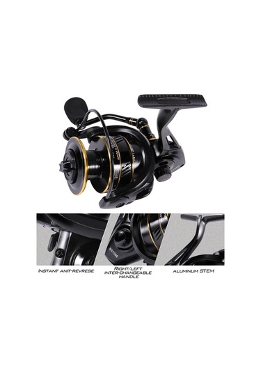 Novahub Yüksek Kaliteli Alüminyum Balıkçılık Makara Series 5000, 5.0:1 Dişli, 14+1 Bilyalı Rulman, Siyah