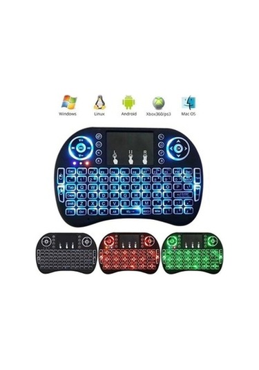 Tv Box Ps3 Uyumlu Kablosuz Dokunmatik Işıklı Şarjlı Mini Klavye