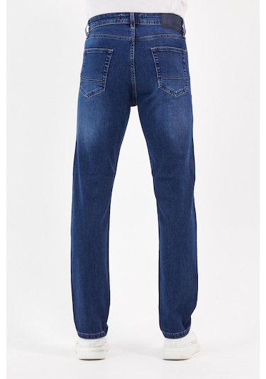 Digital Jeans Normal Kesim Fermuarlı Geniş Paça Yüksek Be Koyu Mavi Açık Gri