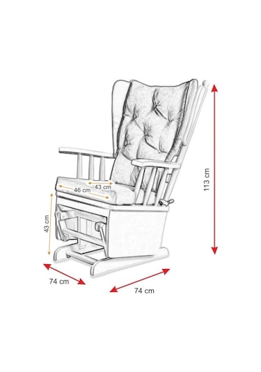 Asedia Mama Puflu Lake Mavi Minderli Sallanan Emzirme Koltuğu