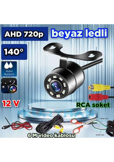 Rca Soket Ahd 720p Beyaz Ledli Kelebek Kamera Ledleri Sönmez 12 V
