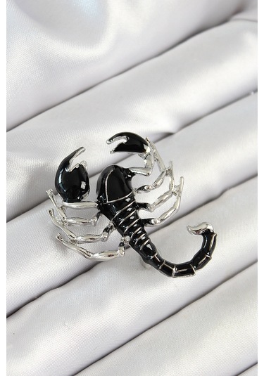 3d Siyah Akrep Figürlü Gümüş Renk Kadın Broş - Tj-br439 Çok Renkli