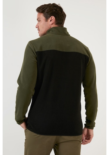 Buratti Regular Fit Anti-Pilling Tüylenme Yapmayan Dik Yaka Kışlık Şardonlu Erkek Polar 5906016 Haki