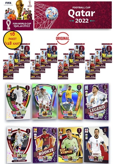 Dünya Kupası Panini Fıfa 2022 Adrenalyn Xl Qatar World Cup Trading Kartı 16 Paket 128 Kart