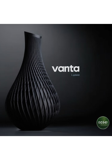 Modern Siyah Desenli Dekoratif Vazo - 18 Cm 3d Baskı Tasarım Siyah